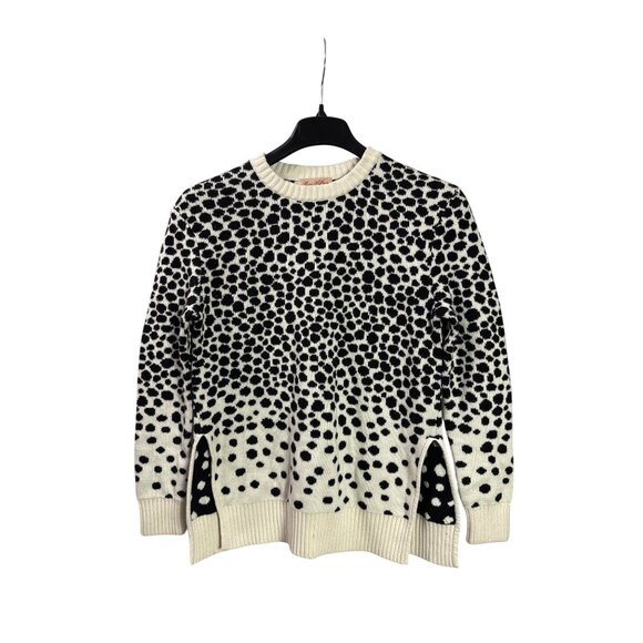 Mara Hoffman XS Black White Polka Dot Print Strata Tunic Sweater Ribbed Hem - Picture 1 of 3